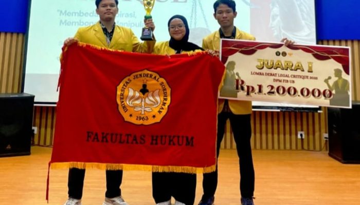 Fakultas Hukum Unsoed Purwokerto Raih Juara 1 Lomba Debat Politik Tingkat Nasional