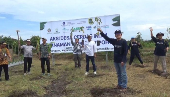 Desa Ponggok Gandeng IPB dan Aqua Tanam 1400 Pohon