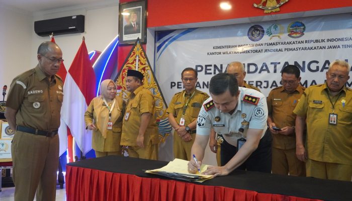 Penandatanganan Nota Kesepakatan antara Lapas Purwokerto dan Pemkab Banyumas untuk Perkuat Pembinaan Kemandirian
